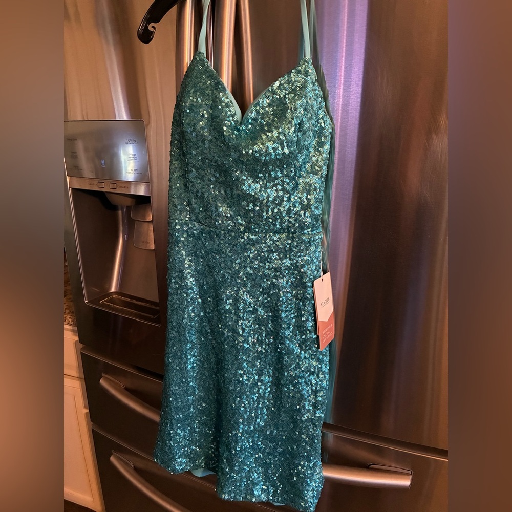 Sparkling Teal Sequin Dress